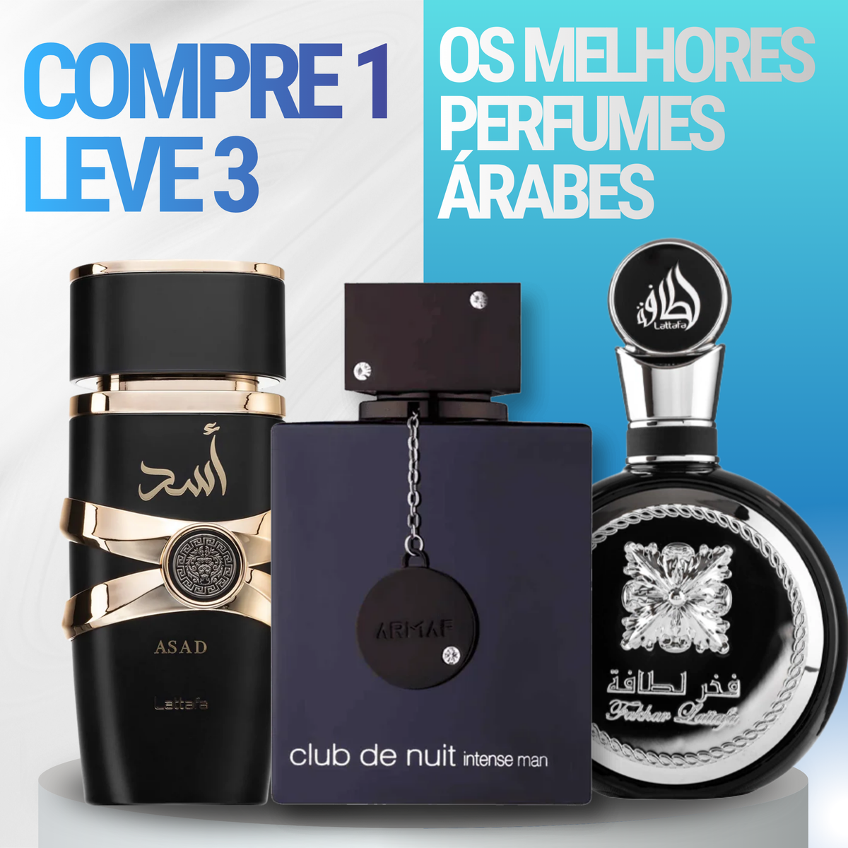OFERTA ESPECIAL | Kit Presença Absoluta (Asad + Fakhar Black + Club De Nuit ) Envio Grátis